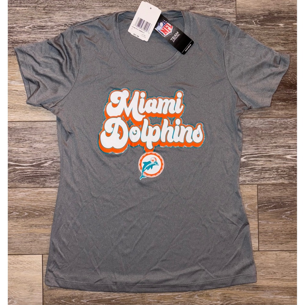 NWT Women's Miami Dolphins NFL New Era Tee - Large - Gray